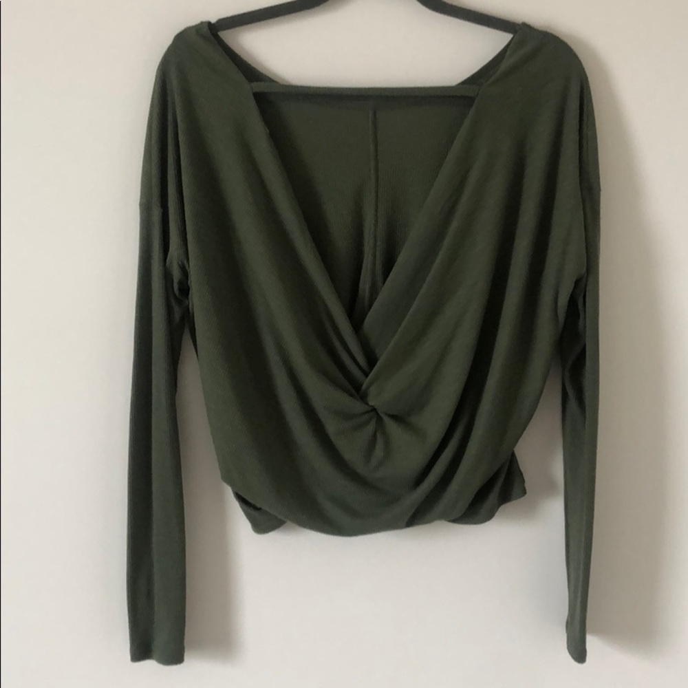 Nordstrom green open back long sleeve
